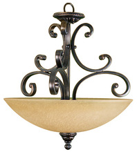  12564 - Alpine Series 1 Light Hanging Pendant Bowl - RB Enlarged To 20' Glass